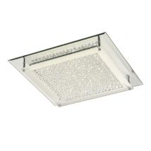 Gina LED Flush Ceiling Light, 420mm Square, 21W 1680lm 4000K Polished Chrome, Crystal