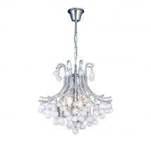 Bask Ceiling Pendant Round 4 Light Polished Chrome, Crystal