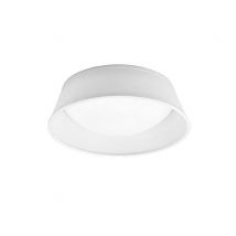 Nordica Flush Ceiling, 2 Light E27, Cylindrical 32cm, White Acrylic with Ivory White Shade