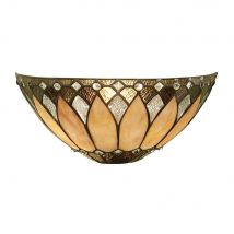 Brooklyn 1 Light Indoor Wall Uplighter Tiffany Glass, E14