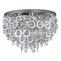Nova 5 Light Flush Ceiling Light Chrome, E14