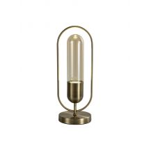 Table Lamp, 1 x 7W LED, 4000K, 790lm, Antique Brass, Amber
