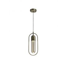 Ceiling Pendant, 1 x 7W LED, 4000K, 790lm, Antique Brass, Amber