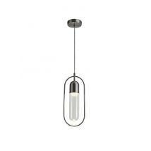 Ceiling Pendant, 1 x 7W LED, 4000K, 790lm, Satin Nickel, Clear