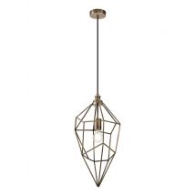 Clymer Large Caged Ceiling Pendant, 1 x E27, Antique Brass
