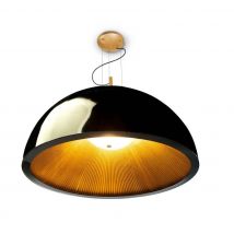 3 Light Large Dome Ceiling Pendant Black, Gold, E27