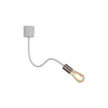 Benton Flexible Semi Flush Ceiling 1 Light E27 Satin White, Satin Nickel