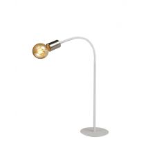 Benton Flexible Table Lamp, 1 Light E27 Satin White, Satin Nickel