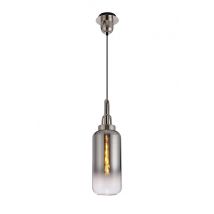 Yorktown 1 Light Ceiling Pendant E27 With 30cm Cylinder Glass, Polished Nickel, Matt Black, Smoked, Clear