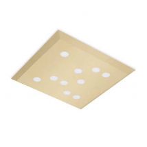 LEDS C4 LED Square Ceiling Flush Light Gold Painted