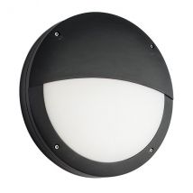 Luik Outdoor Integrated LED Eyelid Casing IP65 18W Textured Black Paint & Opal Pc
