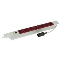 Kopp Steckdosenleiste 7-fach, Alu, 19 mit USV Kaltgeräte-Anschluss (C14)