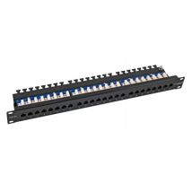 ECOLAN© Patchpanel UTP 24xRJ45 Cat.5e -- 19" 1HE, RAL9005 schwarz