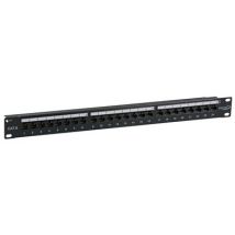 ECOLAN© Patchpanel UTP 24xRJ45 Cat.6 -- ,19" 1HE, RAL9005 schwarz