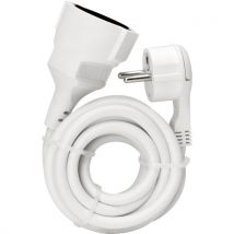 Kopp Strom-Verlängerung Schutzkontakt Winkelstecker extra flach, weiß, 2m