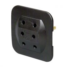 Kopp Steckdosenadapter Euro 3-fach, extra flach, schwarz
