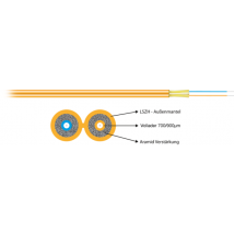 I-V(ZN)H Duplex-Zipcord OM4 2G (2x1) -- 600N LSZH erikaviolett 2,8x5,7mm