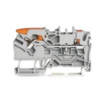 WAGO 2102-5201 2-Leiter-Durchgangsklemme ,mit Hebel und Drücker,2,5mm²,grau