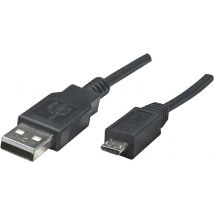 MANHATTAN USB Kabel A -> micro B St/St  1.80m sw