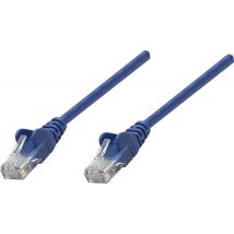 INTELLINET Patchkabel RJ45 U/UTP Cat5e 0.5m Hebelschutz blau