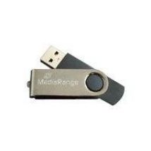 MediaRange USB-Stick  4GB Flash Drive silber swivel swing