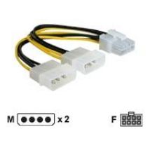 DELOCK Stromkabel 2x Molex 4pin St -> PCI Express 8pin inter