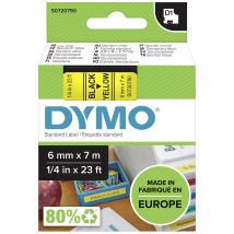 DYMO D1  Schriftband         6mmx7.0m schwarz->gelb