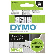 DYMO D1  Schriftband 45010  12mmx7.0m schwarz->transp.
