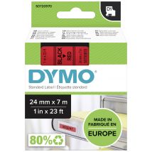 DYMO D1  Schriftband        24mmx7.0m schwarz->rot