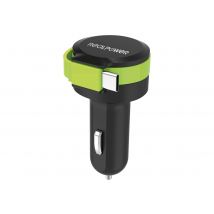RealPower KFZ-Ladegerät Charger C 2400mA   1xUSB 1xUSB-C