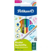Pelikan Buntstifte Bicolor Holz BRB12LN 24F  12er Faltschac