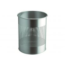 DURABLE Papierkorb Metall rund 15L Perforation 165mm silber