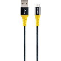 Schwaiger Ladekabel USB 2.0 A>Micro USB 1,2m Schwarz/Gelb