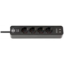 Brennenstuhl Steckdosenleiste  Ecolor 4x+USB schwarz 1.5m