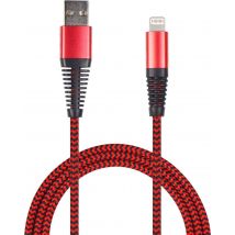 2GO USB Lade-/Datenkabel Lightning   1m  Nylon rot PET-Verp.