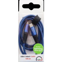 2GO USB Lade-/Datenkabel Type-C - Lightning Nylon 1m blau