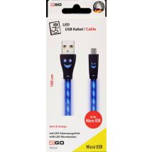 2GO USB Lade-/Datenkabel Micro-USB m.bl.LED-Beleucht. 1m