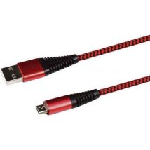 2GO USB Lade-/Datenkabel USB-A - Micro-USB   1m Nylon  rot