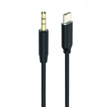 2GO Audiokabel AUX/MP3 für USB Type-C - Stereo 100cm schwarz