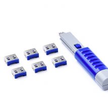 SmartKeeper Basic USB-A Port Blocker dunkelblau 6 Stk.+Key