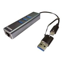D-Link DUB-2332  USB-C nach 1000MBit Adapter mit USB-Hub retail