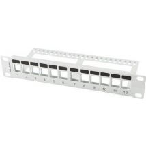 Lanberg Patchpanel Blank 12-Port 1U Keystone Organizer grau