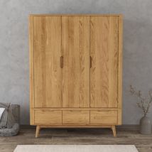 Rosa Solid Oak Triple Wardrobe