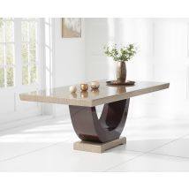 Raphael 200cm Brown Pedestal Marble Dining Table