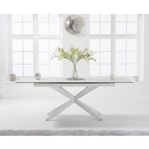 Extending Boston 180cm White Ceramic Dining Table with White Leg