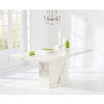 Carvelle 200cm White Pedestal Marble Dining Table