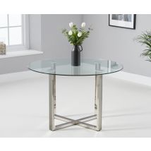 Vaso 120cm Round Glass Dining Table