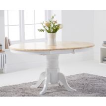Extending Epsom White And Oak Painted Dining Table