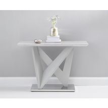 Reims Marble Effect Carrera Light Grey Console Table