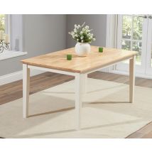 Chiltern 150cm Cream and Oak Painted Dining Table
